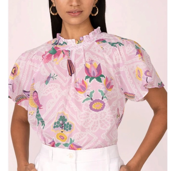 Banjanan Tops - Banjanan Joyful Top - Folk Lace Lavender sz XS